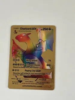 Pokemon Rare Rainbow Gold Charizard GX Card 150/147 - Image 1