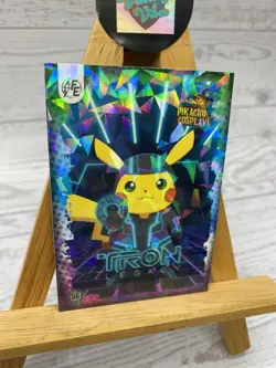 Pikachu as Tron Legacy Non- Pokemon Fan Art Collectible Cracked Ice Card - Image 3