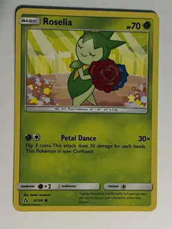 Roselia 4/156 Common Ultra Prism Sun & Moon Pokemon Card NM - Image 1