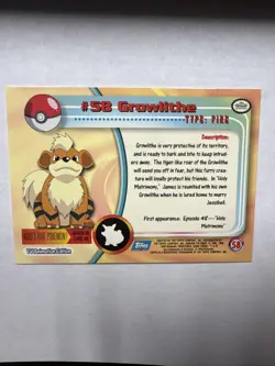 Topps Growlithe Trading Card #58 - Image 2