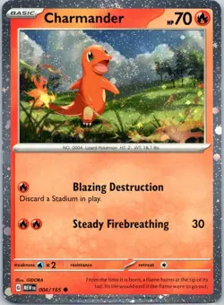 Charmander - (Cosmos Holo) 004/165 Holo - Pokemon Card - NM - Image 1