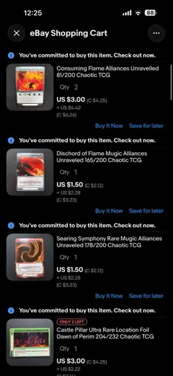 Custom Listing for averhollan_0 (9 cards) Chaotic TCG Lot - Image 1