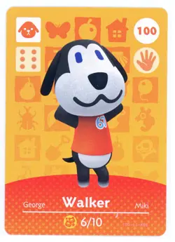 Walker #100 - Amiibo Card - Animal Crossing Series 1 - Authentic Nintendo - Image 1