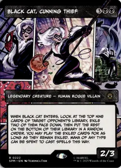 MTG Black Cat Cunning Thief 0222 Non Foil Borderless Rare Magic The Gathering - Image 3