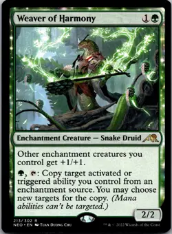 Weaver of Harmony 213 Rare Kamigawa: Neon Dynasty Magic: The Gathering LP - Image 1