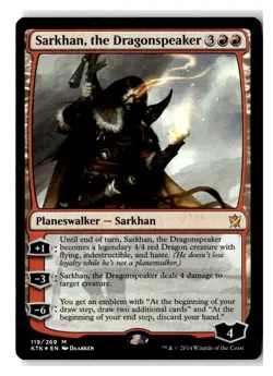 Sarkhan, the Dragonspeaker Foil M Khans of Tarkir 119 NM - Image 1