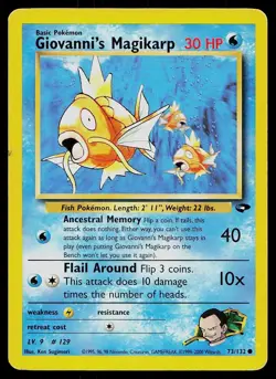 Pokemon Card Gym Challenge Giovanni's Magikarp 73/132 Common - Image 1