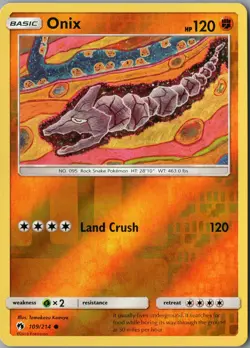 Onix Common SM - Lost Thunder 109/214 NM Reverse Holo - Pokemon - Image 1