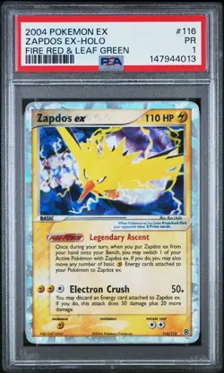 Zapdos EX Holo Ultra Rare 116/112 Fire Red & Leaf Green Pokemon English PSA 1 - Image 1