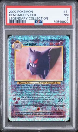 2002 POKEMON LEGENDARY COLLECTION #11 GENGAR-REVERSE FOIL PSA 7 - Image 1