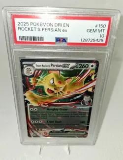 PSA 10 Team Rocket's Persian ex 150/182 SV10 Destined Rivals EN Holo DR - Image 2