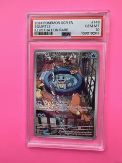 2024 POKEMON SCR EN-STELLAR CROWN ILLUSTRATION RARE #148 SQUIRTLE PSA 10 - Image 1