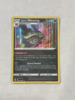 2021 Pokemon TCG Shining Fates Galarian Weezing Holo Rare 042/072 LP - Image 1