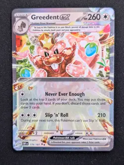 Greedent ex 179/197 SV03: Obsidian Flames Pokemon NM Holo - Image 1