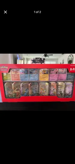 Pokemon TCG Prismatic Evolutions Costco 8 Mini Tin Bundle W/promos FactorySealed - Image 1