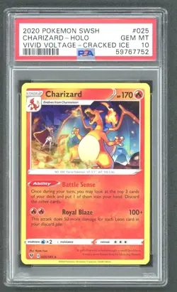 Pokemon Charizard Vivid Voltage Cracked Ice Holo #025 PSA 10 Gem Mint - Image 1