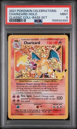 2021 POKEMON CELEBRATIONS CLASSIC COLL #4 CHARIZARD-HOLO PSA 9 - Image 1