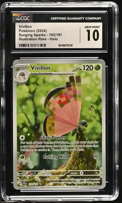 Pokemon GRADED Vivillon 193/191 Surging Sparks IR 10 ENGLISH - Image 1