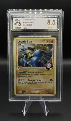 Lucario GL 2009 Rising Rivals 8/111 Pokemon Card Graded - CGA 8.5 - NM/MT+ - Image 1