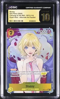 One Piece GRADED Stussy by Peach Momoko OP13 Carrying SR PRISTINE 10 CGC ENGLISH - Image 1
