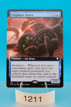 MTG Displacer Kitten (Extended Art) Regular Commander Legends (CLB) #560 - Image 1
