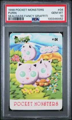 1998 POCKET MONSTERS SEALDASS FANCY GRAFFITI #04 PURIN PSA 10 - Image 1
