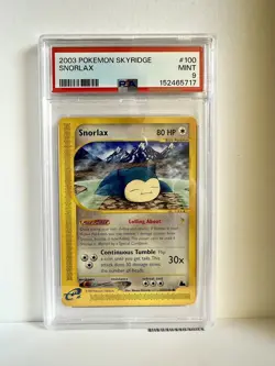 2003 POKEMON SKYRIDGE #100 SNORLAX PSA 9 MINT - Image 1