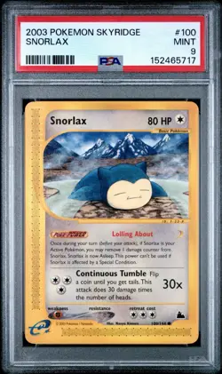 2003 POKEMON SKYRIDGE #100 SNORLAX PSA 9 MINT - Image 3