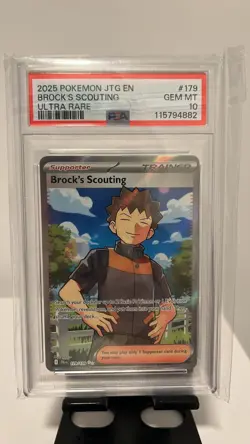 2025 POKEMON JTG EN-JOURNEY TOGETHER ULTRA RARE #179 BROCK'S SCOUTING PSA 10 - Image 1