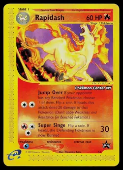 Pokemon Card - Rapidash Wotc Black Star Promo 51 Pokemon Center NY Stamped - Image 1