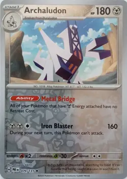 ARCHALUDON - REVERSE HOLO - PRISMATIC EVOLUTIONS - POKEMON CARD - 070/131 - Image 1