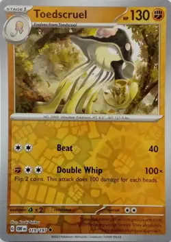 119/197 TOEDSCRUEL REVERSE HOLO OBSIDIAN FLAMES POKEMON CARD - Image 1