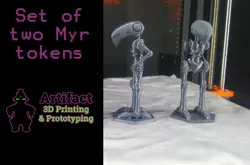 Set of 2 Myr Token Figurine MTG creature token model - Image 1