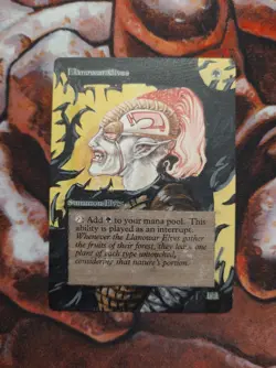 Magic the Gathering Llanowar Elves Hand Painted Unique Custom MTG Altered Art - Image 1