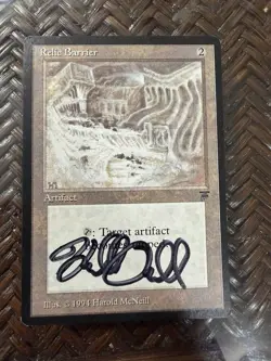 Mtg. Relic Barrier. Legends. English. Played. Signed. - Image 1