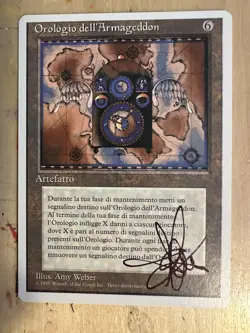 MTG ARTIST PROOF Italian Armageddon Clock AP Time Walk Sketch Art Amy WEBER - Image 2