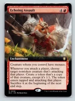 MTG Echoing Assault (Extended Art) R Commander: Bloomburrow 58 NM - Image 1