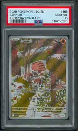 Pokemon SV Journey Together Swinub Illustration Rare 165/159 PSA 10 - Image 1