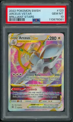 Pokemon SWSH Brilliant Stars Arceus VStar 123/172 PSA 10 - Image 1