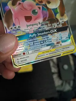 Pokemon ENGLISH Jigglypuff Mega Lopunny GX Cosmic Eclipse HOLO Card 165/236 HP+ - Image 3