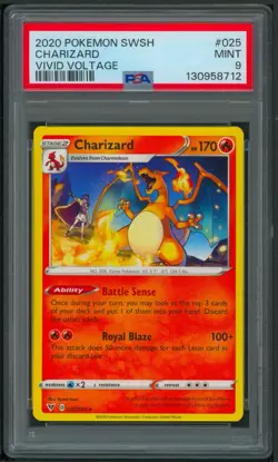 Pokemon SWSH Vivid Voltage Charizard 025/185 PSA 9 - Image 1