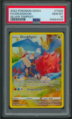 Pokemon SWSH Silver Tempest Druddigon Full Art TG09/TG30 PSA 10 - Image 1