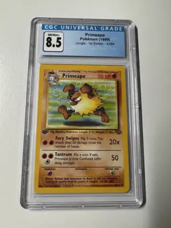 1999 Pokemon Jungle Primeape 1st Edition 43/64 NM Mint Graded CGC 8.5 - Image 1