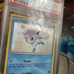 Pokemon SM Hidden Fates Shiny Alolan Vulpix SV8/SV94 PSA 10 Scratched Case - Image 3