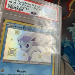 Pokemon SM Hidden Fates Shiny Alolan Vulpix SV8/SV94 PSA 10 Scratched Case - Image 5