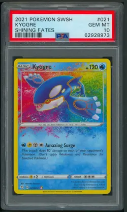 Pokemon SWSH Shining Fates Kyogre Amazing Rare 021/072 PSA 10 - Image 1