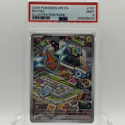 Pokemon TCG Destined Rivals Rotom #197/182 Illustration Rare PSA 9 MINT - Image 1
