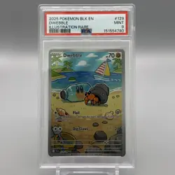2025 POKEMON BLK EN-BLACK BOLT ILLUSTRATION RARE #129 DWEBBLE PSA 9 - Image 1