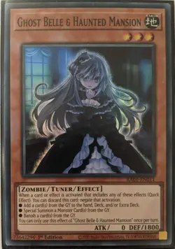 YuGiOh Ghost Belle & Haunted Mansion Super Rare 1st Edition RA01-EN011 - Image 1