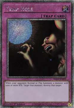 Yugioh RA03-EN085 - Trap Hole - Platinum Secret Rare - Image 1
